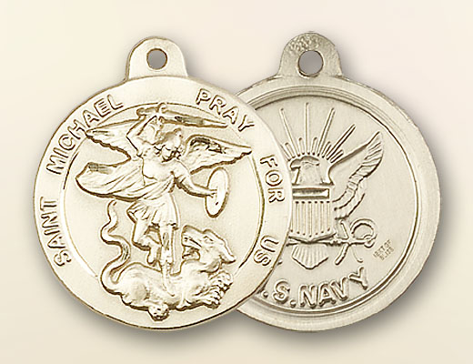 St. Michael the Archangel Navy Medal - 14K Solid Gold