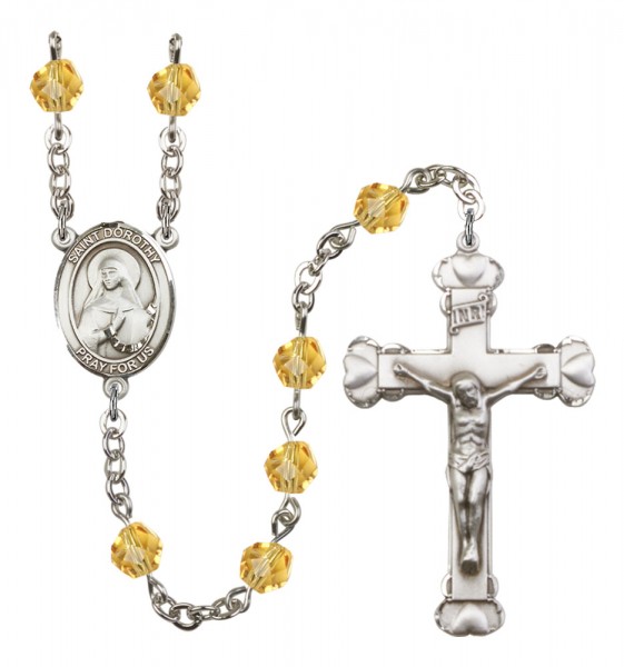 Women's St. Dorothy Birthstone Rosary - Topaz