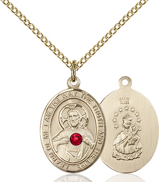 Women's Oval Sacred Heart Pendant - 14KT Gold Filled