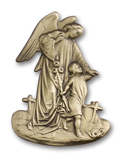 Guardian Angel Visor Clip - Antique Gold