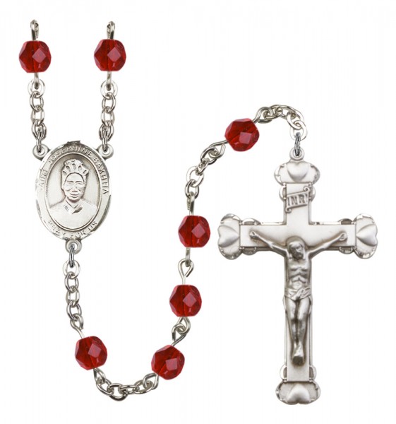 Women's St. Josephine Bakhita Birthstone Rosary - Ruby Red