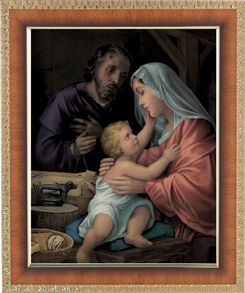 Holy Family In Joseph's Workshop 8x10 Framed Print Under Glass - #122 Frame