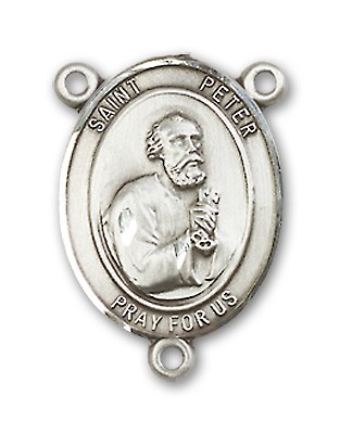 St. Peter the Apostle Rosary Centerpiece Sterling Silver or Pewter - Sterling Silver