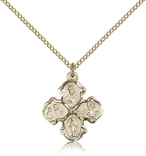 Rounded Tip 4-Way Pendant - 14KT Gold Filled