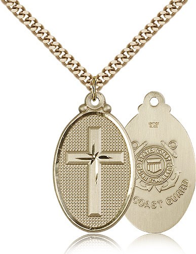 Cross Coast Guard Pendant - 14KT Gold Filled