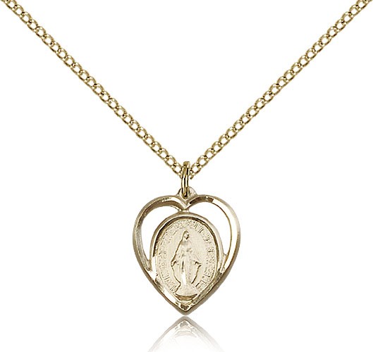 Heart Shaped Miraculous Pendant - 14KT Gold Filled
