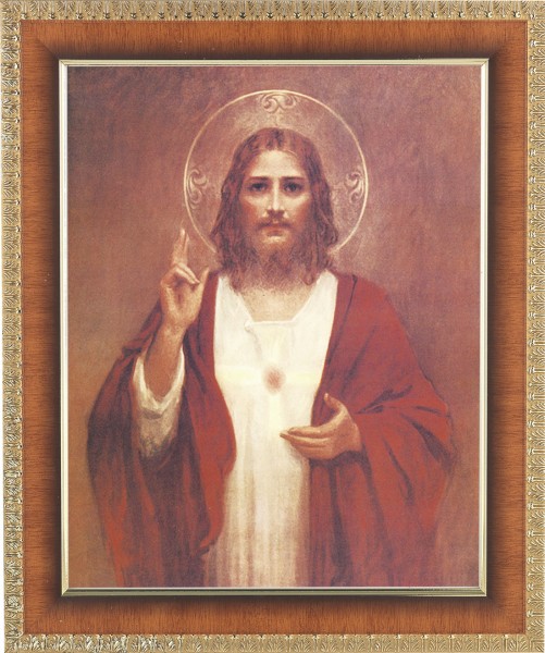 Sacred Heart of Jesus 8x10 Framed Print Under Glass - #122 Frame