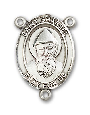 St. Sharbel Rosary Centerpiece Sterling Silver or Pewter - Sterling Silver