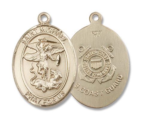 St. Michael Coast Guard Medal - 14K Solid Gold