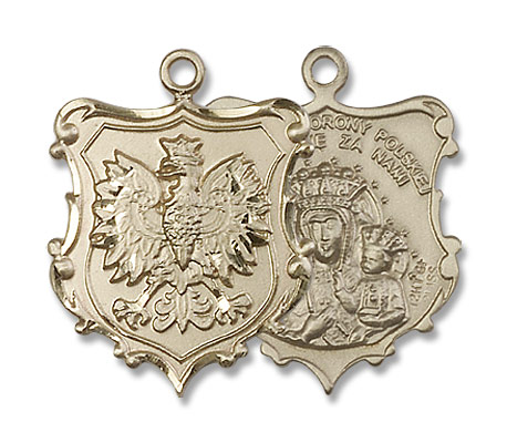 Polish Double-Sided Our Lady of Czestochowa Medal - 14K Solid Gold