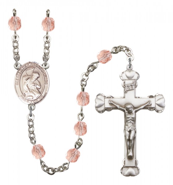 Women's Blessed Herman the Cripple Birthstone Rosary - Pink