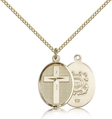 Cross Coast Guard Pendant - 14KT Gold Filled