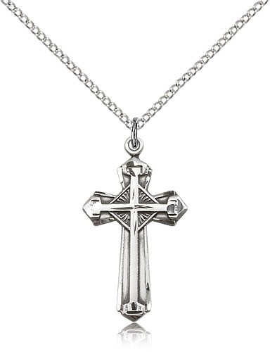Gothic Women's Cross Necklace - Sterling Silver