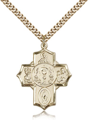 Men's Chalice Center 5-Way Pendant - 14KT Gold Filled