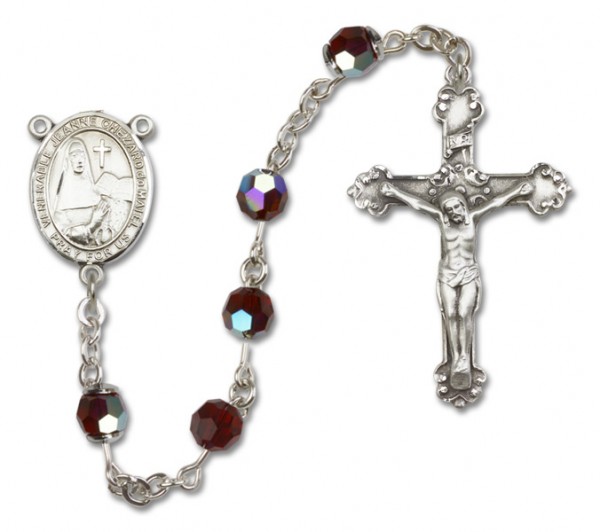 Jeanne Chezard de Matel RosaryHeirloom Fancy Crucifix - Garnet