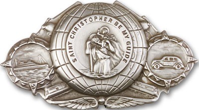 St. Christopher Visor Clip - Antique Silver