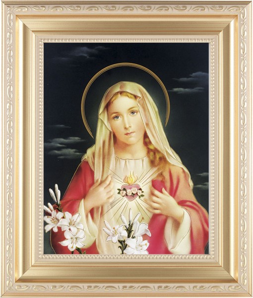 Immaculate Heart of Mary 8x10 Framed Print Under Glass - #138 Frame