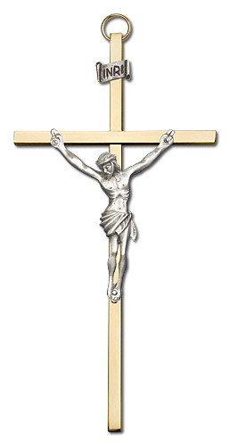 Classic Crucifix 6&quot; - Two-Tone Gold