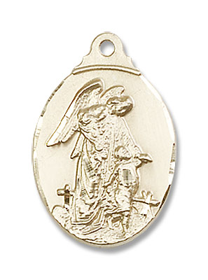Women's Guardian Angel Pendant - 14K Solid Gold