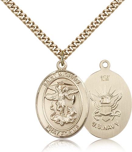St. Michael Navy Medal - 14KT Gold Filled