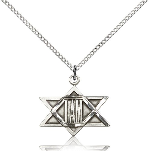 I Am Star of David Pendant - Sterling Silver
