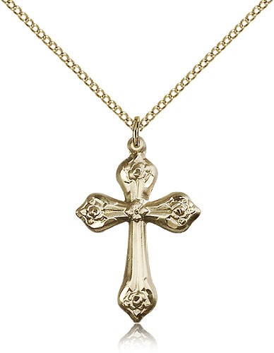 Dainty Tip Women's Cross Necklace - 14KT Gold Filled