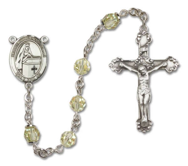 Emilee Doultremont Sterling Silver Heirloom Rosary Fancy Crucifix - Zircon
