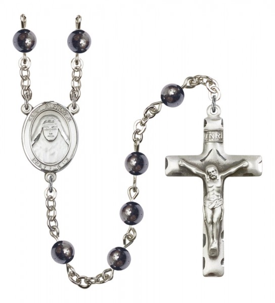 Men's St. Alphonsa of India Silver Plated Rosary - Gray