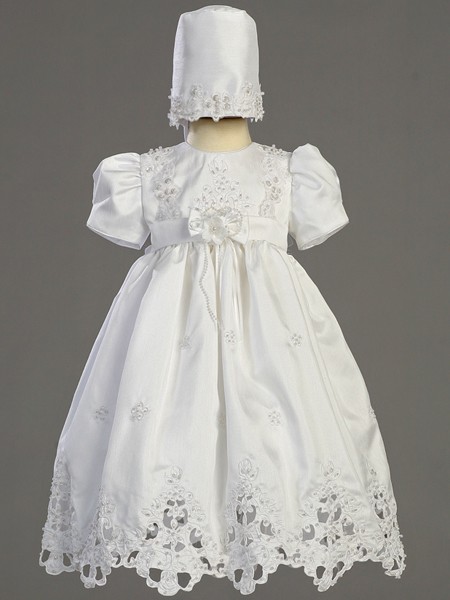 Shantung Daylength Baptism Dress - White