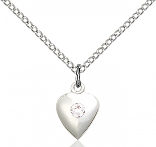 Baby Heart Pendant with Birthstone Options - Crystal