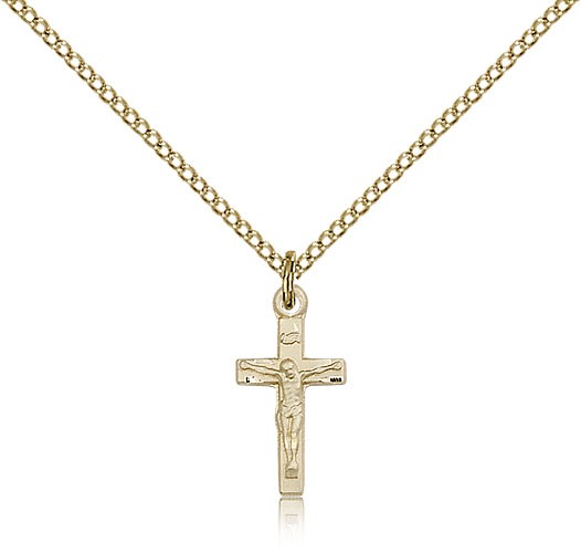 Petite Classic Crucifix Pendant - 14KT Gold Filled