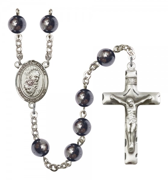 Men's Blessed Trinity Silver Plated Rosary - Silver