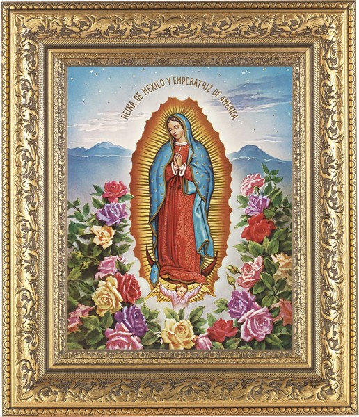Our Lady of Guadalupe 8x10 Framed Print Under Glass - #115 Frame