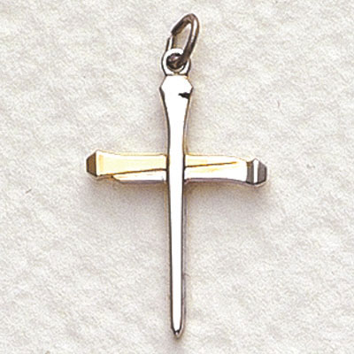 Two-Tone Nail Pendant Cross - Two-Tone