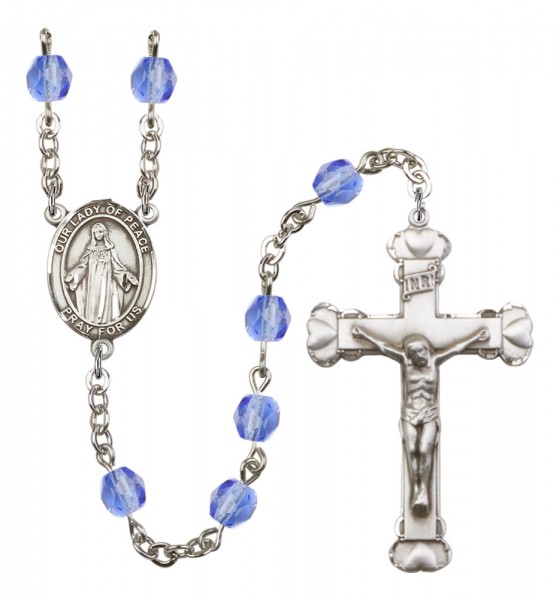 Women's Our Lady of Peace Birthstone Rosary - Sapphire