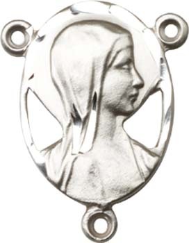 Madonna Sterling Silver Rosary Centerpiece - Sterling Silver
