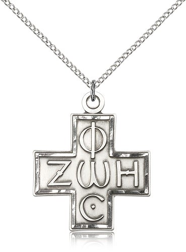 Light &amp; Life Cross Pendant - Sterling Silver