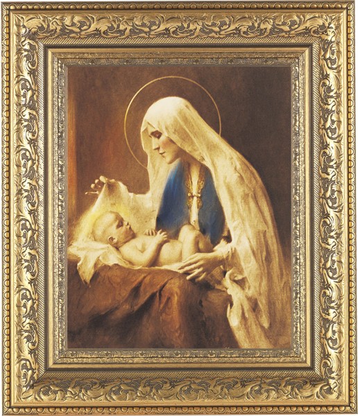 Madonna Adoring the Christ Child 8x10 Framed Print Under Glass - #115 Frame