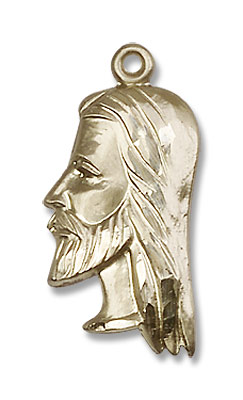 Christ Head Medal - 14K Solid Gold