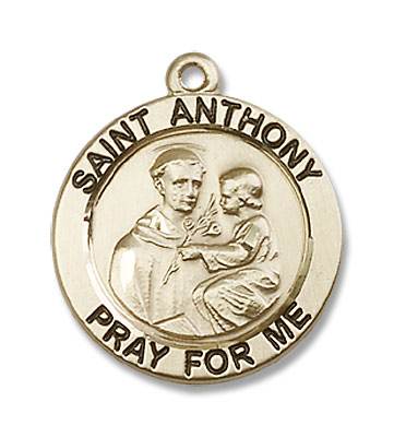St. Anthony of Padua Medal, Small - 14K Solid Gold