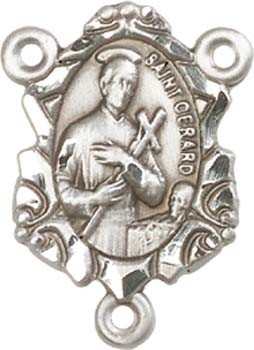 St. Gerard Majella Sterling Silver Rosary Centerpiece - Sterling Silver