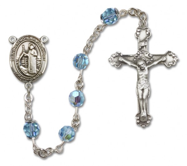 Raymond of Penafort RosaryHeirloom Fancy Crucifix - Aqua