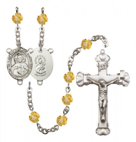 Women's Scapular Birthstone Rosary - Topaz