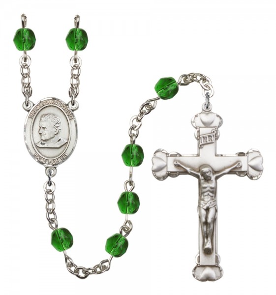 Women's St. John Bosco Birthstone Rosary - Emerald Green