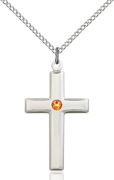 Women's Plain Cross Pendant - Topaz