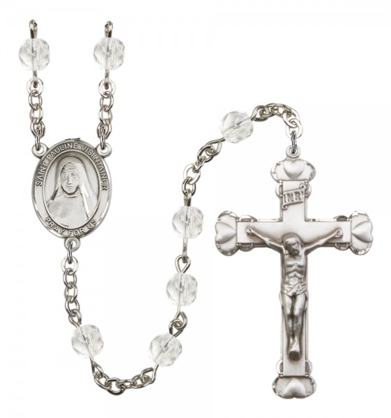 Women's St. Pauline Visintainer Birthstone Rosary - Crystal
