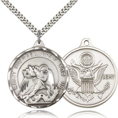 St. Michael Army Medal - Sterling Silver
