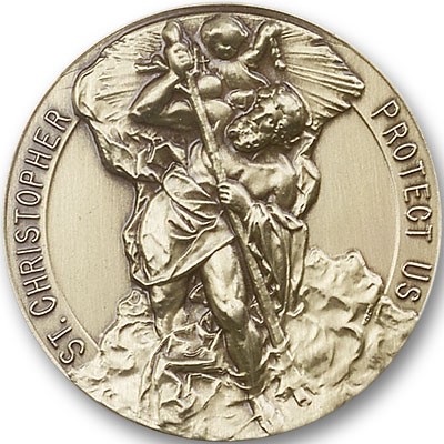 St. Christopher Visor Clip - Antique Gold