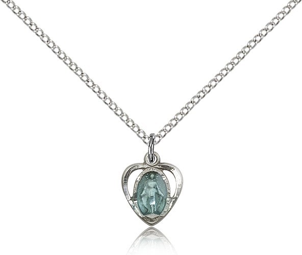 Baby Miraculous Medal - Silver | Blue
