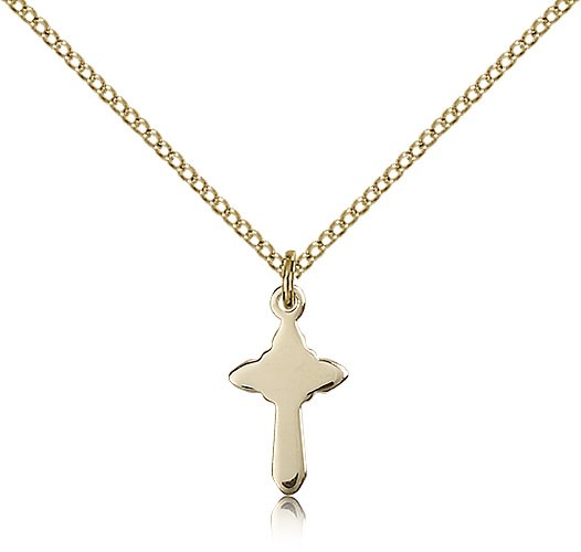 Small Rounded Cross Pendant - 14KT Gold Filled
